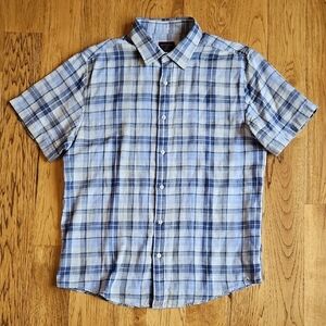 UNTUCKit Light Blue and Gray Plaid Men's Shirt